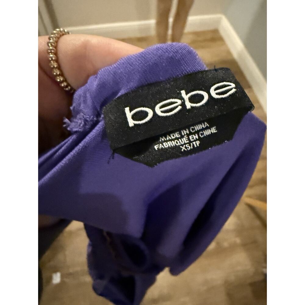 Vintage Y2K Bebe Women XS Clubwear Top Purple Jewelry Chains Open Back - Picture 2 of 8